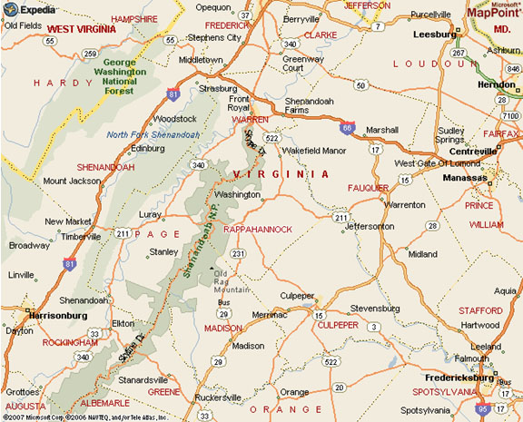 Rappahannock County Virginia Map
